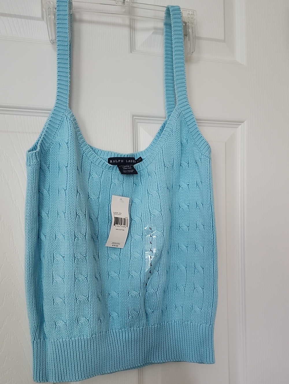 Ralph Lauren Light Blue Cable Knit Tank